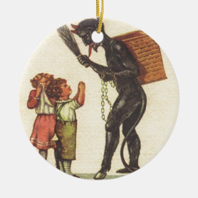 Ornamento De Cerâmica A Apresentar O Krampus (Frente)