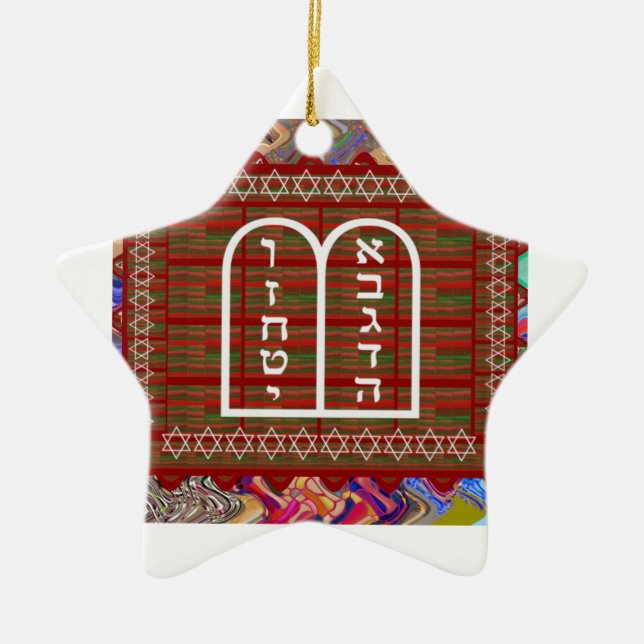 Ornamento De Cerâmica A arte ritual espiritual religiosa judaica efetua (Frente)