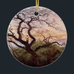 Ornamento De Cerâmica A árvore dos corvos, 1822<br><div class="desc">Número de coleção da imagem:  XIR15999 a árvore dos corvos,  1822 (óleo em canvas). Friedrich,  1774-1840) óleos de Caspar David (em canvas. Louvre,  Paris,  France Giraudon.  1822</div>