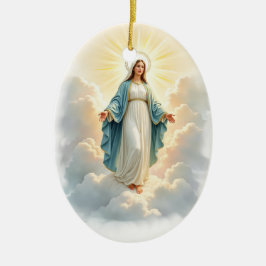Ornamento De Cerâmica A Assunção de Maria Paz e Bênçãos de Deus