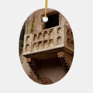 Ornamento De Cerâmica A Balcony de Juliet; Onde está Romeo?