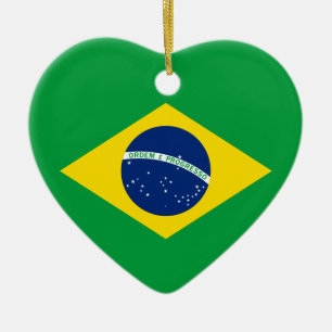 Ornamento De Cerâmica A bandeira de Brasil