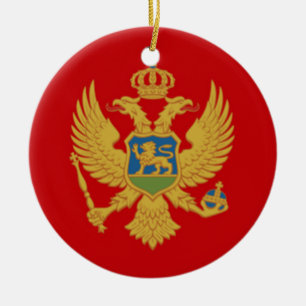 Ornamento De Cerâmica A bandeira de Montenegro