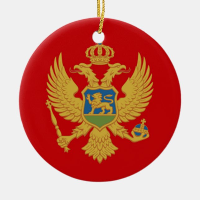 Ornamento De Cerâmica A bandeira de Montenegro (Frente)