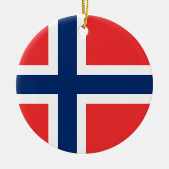 Ornamento De Cerâmica A bandeira de Noruega - Escandinávia (Frente)