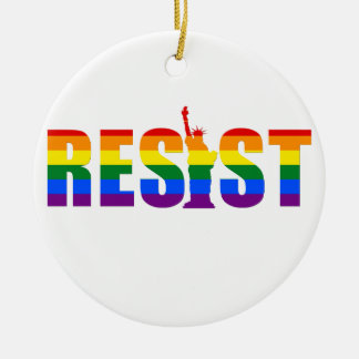 Ornamento De Cerâmica A bandeira do arco-íris de LGBT resiste direitos