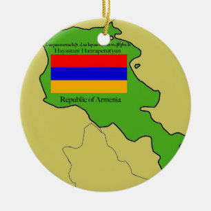 Ornamento De Cerâmica A bandeira e o mapa de Arménia