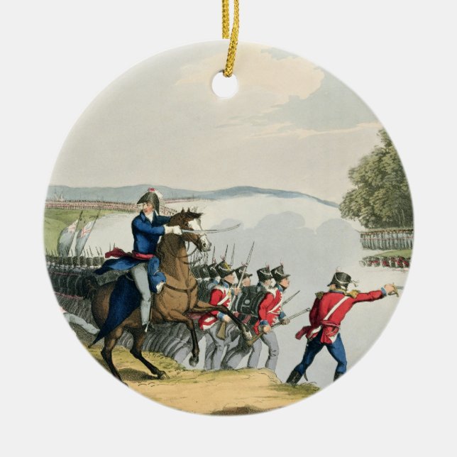 Ornamento De Cerâmica A batalha de Waterloo decidiu pelo duque do poço (Frente)