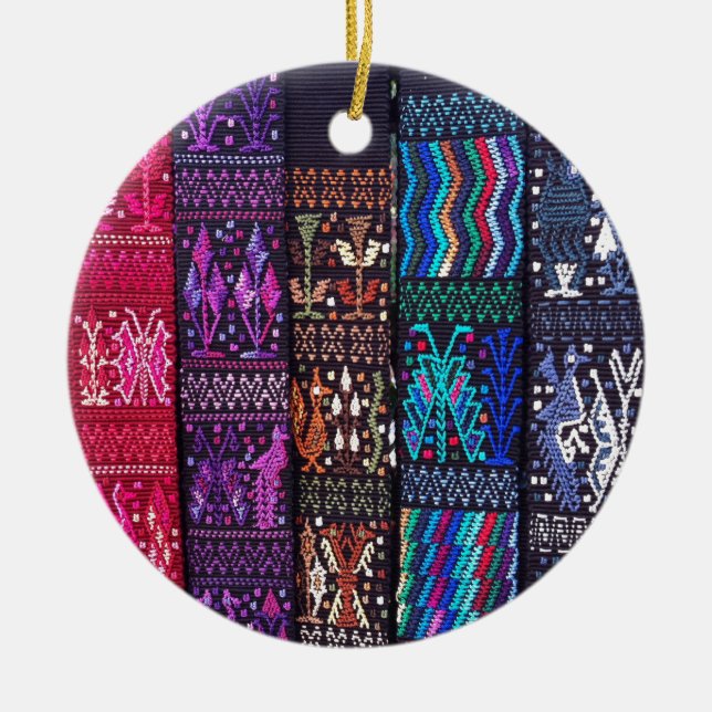 Ornamento De Cerâmica A bela design da Guatemala (Frente)