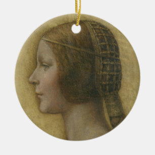 Ornamento De Cerâmica A bela princesa (de Leonardo da Vinci)
