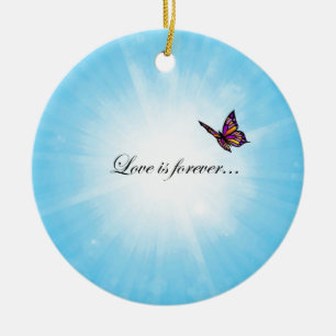 Ornamento De Cerâmica A borboleta "AMOR é Forever "