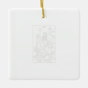 Ornamento De Cerâmica A Bruxa Gótica das Estrelas do Dia das Bruxas