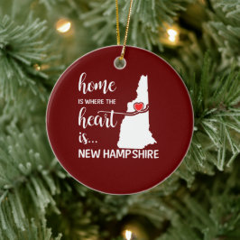 Ornamento De Cerâmica A casa de New Hampshire é onde está o coração