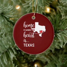 Ornamento De Cerâmica A casa do Texas é onde está o coração