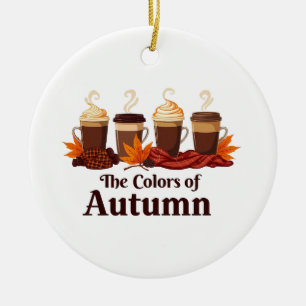 Ornamento De Cerâmica A cor do outono Pumpkin Spice Coffee Fall