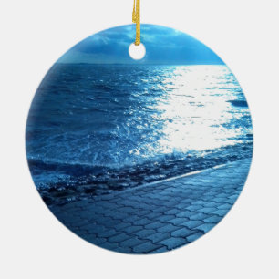 Ornamento De Cerâmica A Costa do Mar, Foto do Azul Serenity