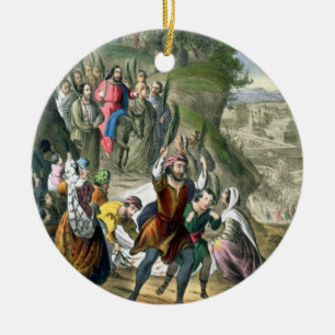Ornamento De Cerâmica A entrada triunfal do cristo em Jerusalem, de um
