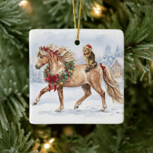 Ornamento De Cerâmica A Equipe de Natal- Maggie e Nari