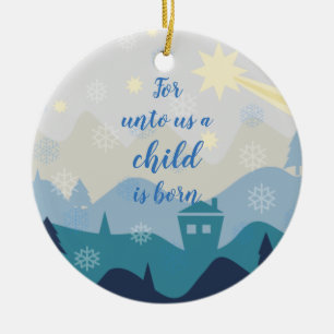 Ornamento De Cerâmica A estrela de Bethlehem //para até nós uma crian