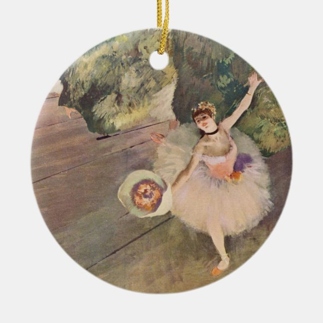 Ornamento De Cerâmica A estrela do balé por Edgar Degas (Frente)