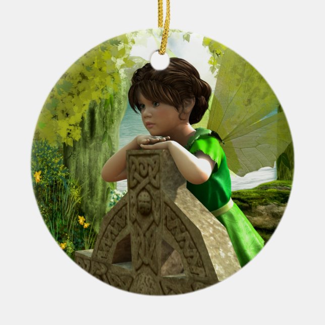 Ornamento De Cerâmica A Fada Celta (Frente)