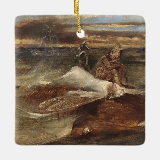 Ornamento De Cerâmica A fada e a serpente de mar (Frente)