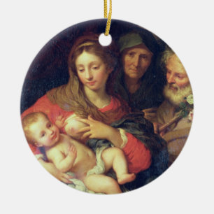 Ornamento De Cerâmica A família santamente com Elizabeth (óleo no