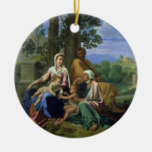 Ornamento De Cerâmica A família santamente com SS. John, Elizabeth e o
