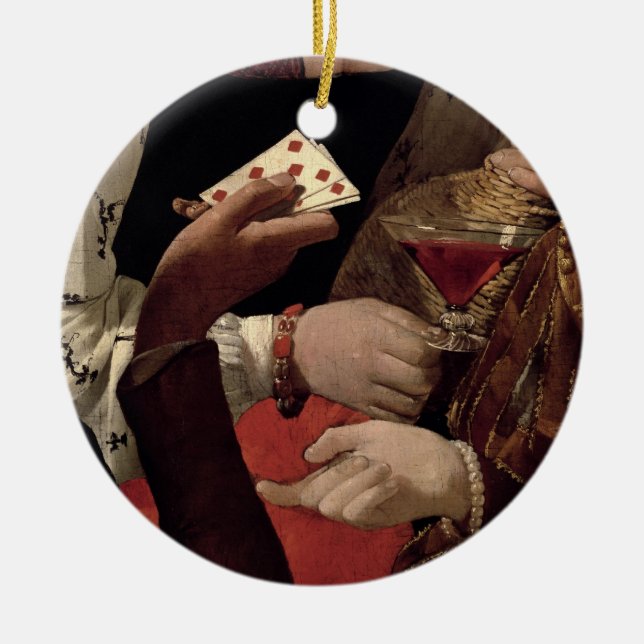 Ornamento De Cerâmica A fraude com o ás de diamantes, detalhe de (Frente)