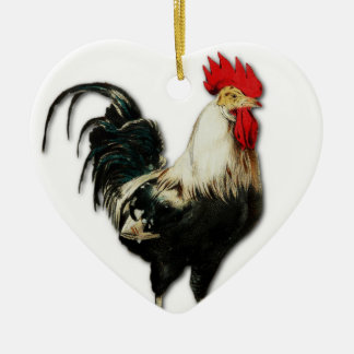 Ornamento De Cerâmica A galinha vermelha do galo personaliza