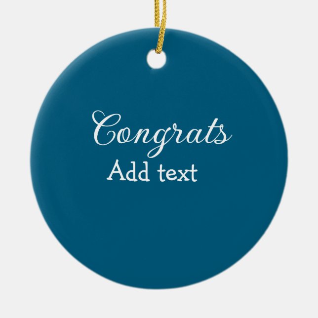 Ornamento De Cerâmica A graduação mínima simples de parabéns adiciona (Frente)