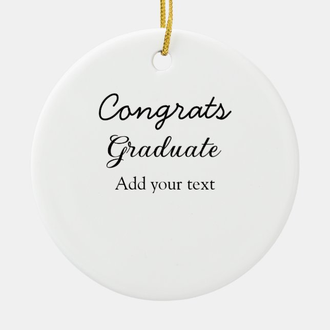 Ornamento De Cerâmica A graduação mínima simples de parabéns adiciona (Frente)