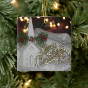 Ornamento De Cerâmica A Igreja Russa Luzes de Natal Feliz James 1:17