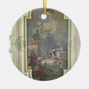 Ornamento De Cerâmica A instituição do rosário por St Dominic (fres