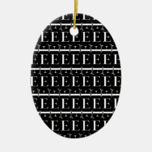 Ornamento De Cerâmica A letra inicial E do monograma, escolhe a cor do