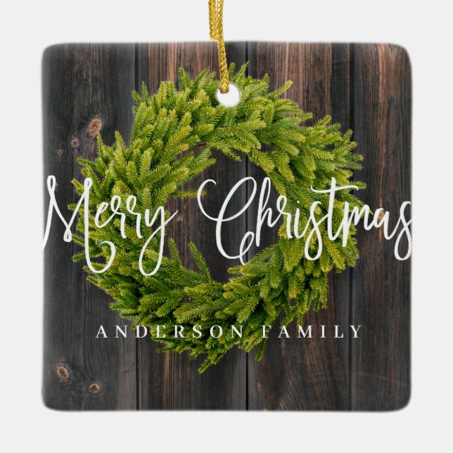 Ornamento De Cerâmica A Madeira russa Merece Saudação de Natal (Frente)