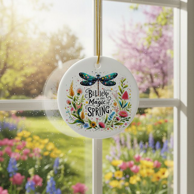 Ornamento De Cerâmica A Magia do Primavera floral (Criador carregado)