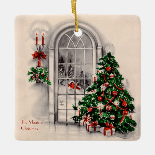 Ornamento De Cerâmica A Mágica do Natal em Casa (Frente)