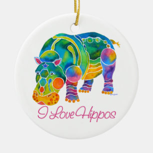 Ornamento De Cerâmica A maioria de HIPOPÓTAMOS populares do amor de I