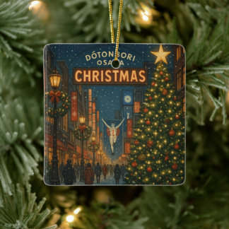 Ornamento De Cerâmica A maravilhosa Dotonbori Christmas Street em Osaka