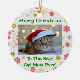 Ornamento De Cerâmica A Melhor Gato De Natal Mãe Já Fez Foto