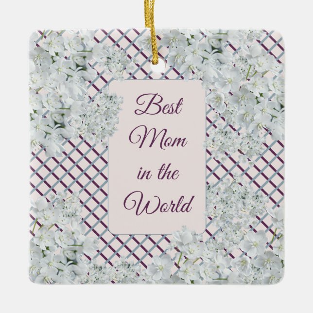 Ornamento De Cerâmica A melhor mãe do mundo (Frente)