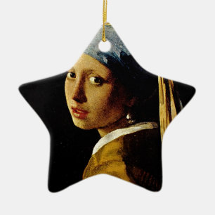 Ornamento De Cerâmica A menina com um turbante/menina com o brinco da