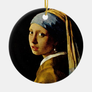 Ornamento De Cerâmica A menina com um turbante/menina com o brinco da