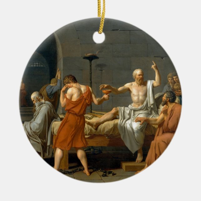 Ornamento De Cerâmica A morte de Socrates por Jacques-Louis David (Frente)