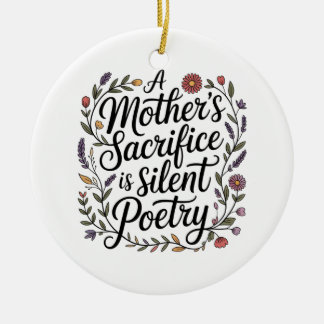 Ornamento De Cerâmica A Mother's Sacrifice Is Silent Poetry