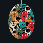 Ornamento De Cerâmica A multidão de gatos<br><div class="desc">-</div>