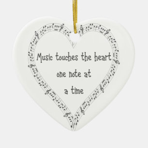 Ornamento De Cerâmica A música toca a citação inspiradora