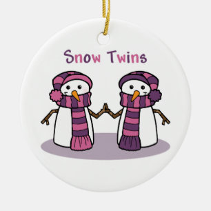 Ornamento De Cerâmica A neve junta meninas