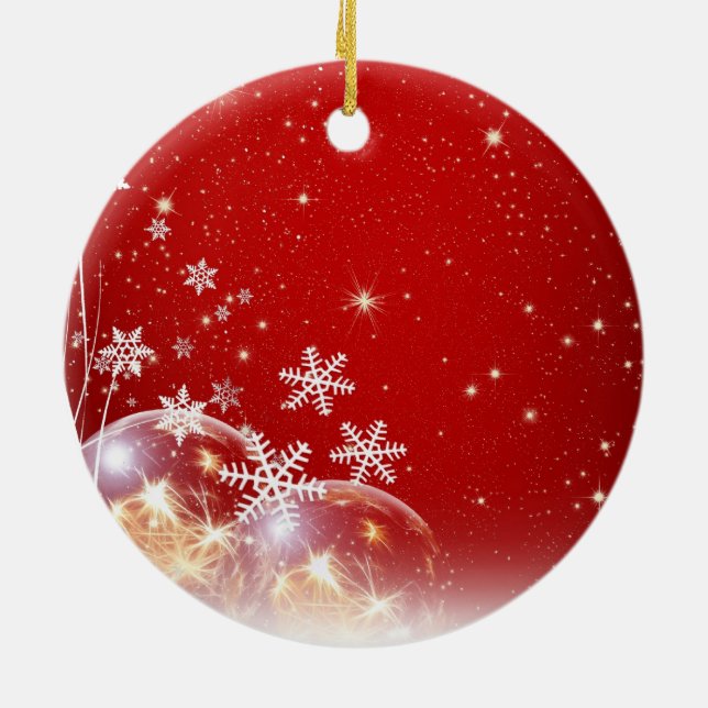 Ornamento De Cerâmica A neve lasca-se no Natal (Traseira)